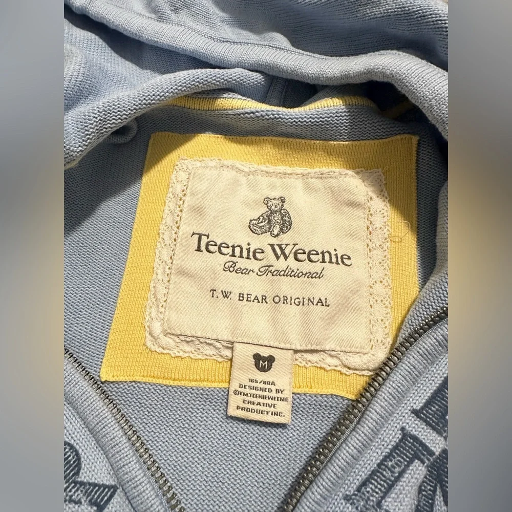 Teenie Weenie Bear Garden Sweet Floral 1902‎ Knitted Blue Sweater Cotton Size M